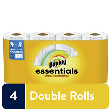 Bounty Essentials Select-A-Size Paper Towels, White, 4 Double Rolls