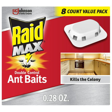 Raid Max Double Control Ant Baits, 0.28 Oz., 8 Count