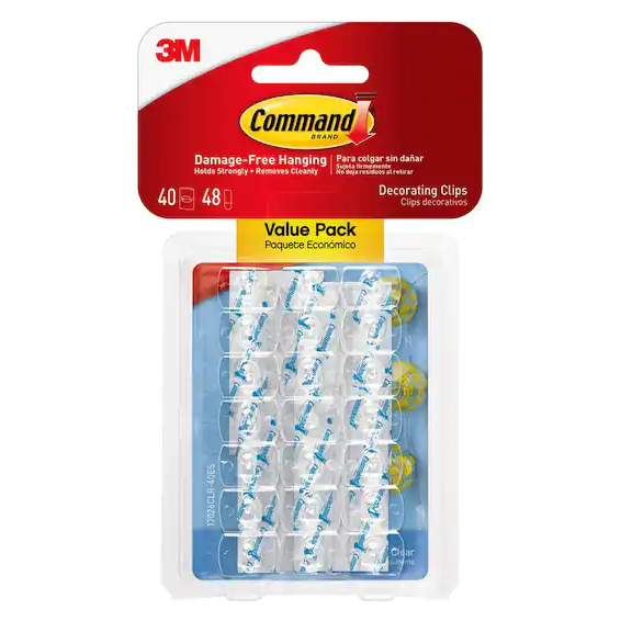 Command Outdoor Light Clips 16 Command Hooks 20 Command Strips Damage Free  Hanging for Christmas Decor Clear - Office Depot