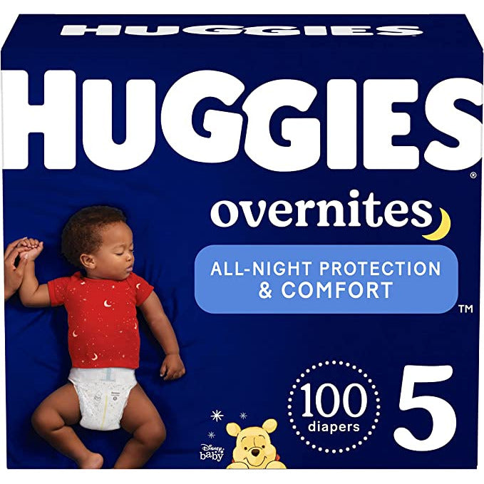 Overnight Diapers Size 5 (27+ lbs), 100 Ct, Huggies Overnites