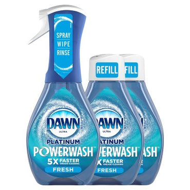Dawn Platinum Powerwash Dish Spray & Refill Set, Fresh Scent (1 spray + 2 refills)
