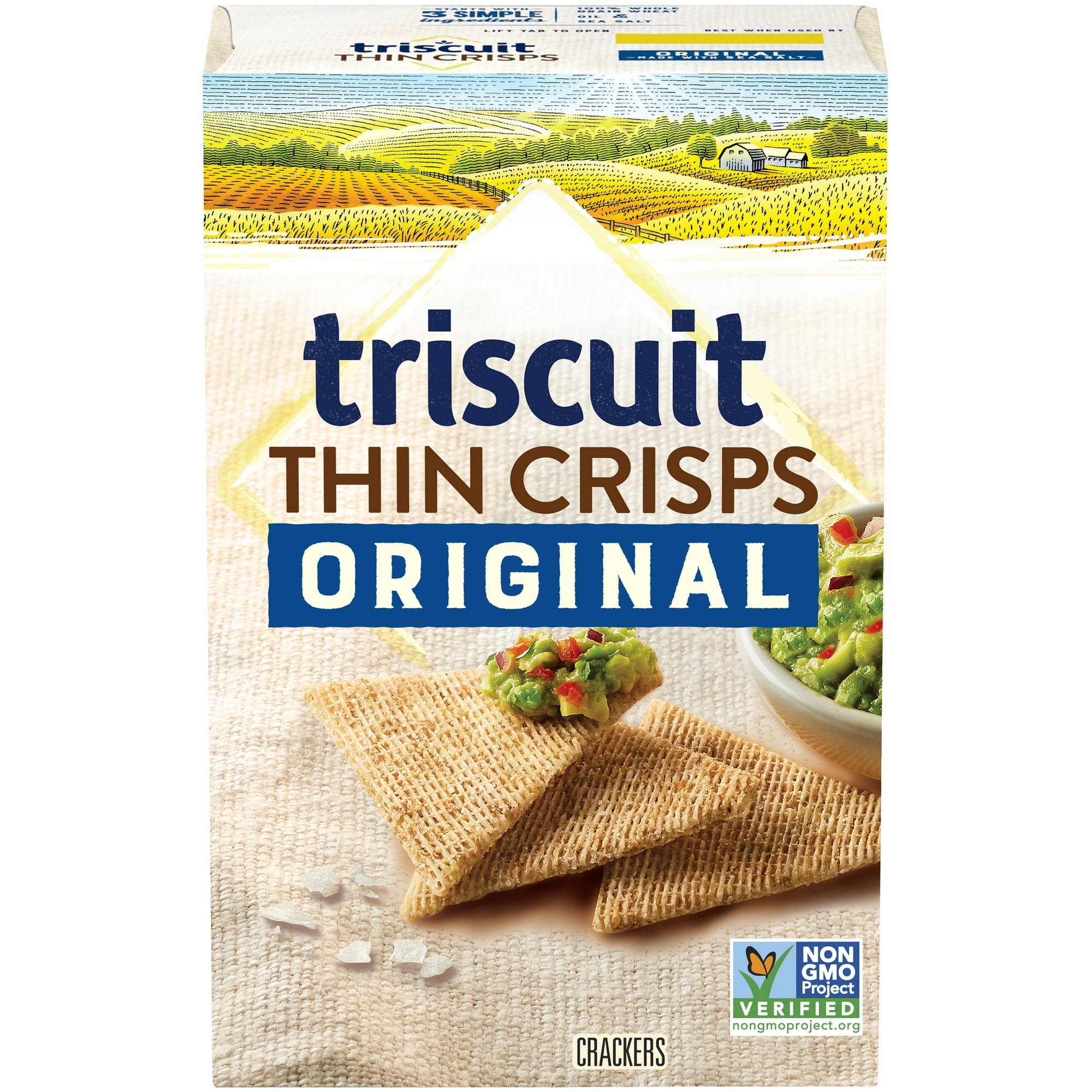 Triscuit Thin Crisps Original Whole Grain Wheat Crackers, Vegan Crackers, 7.1 oz
