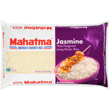 Mahatma Jasmine White Rice, Thai Fragrant Long Grain Rice, 20 lb Bag