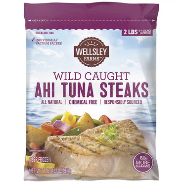 Wellsley Farms Wild-Caught Ahi Tuna Steaks, 2 lbs.