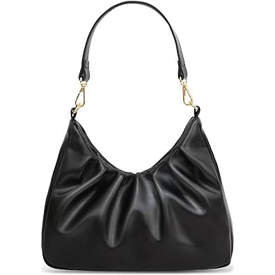 Black Cute Cloud Genuine Leather Magnetic Closure Shoulder Bags Purse