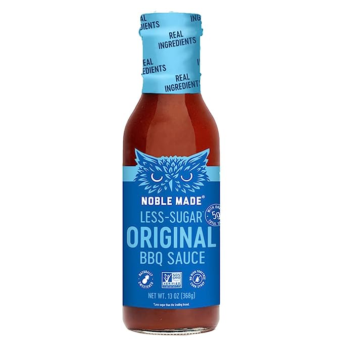 Noble Made by The New Primal Original BBQ Marinade and Dipping Sauce - 13 fl oz Bottle - Original BBQ Sauce - Low Sugar, Whole30 Approved, Paleo-Certified, and Gluten-Free Sauce with 0g of Fat