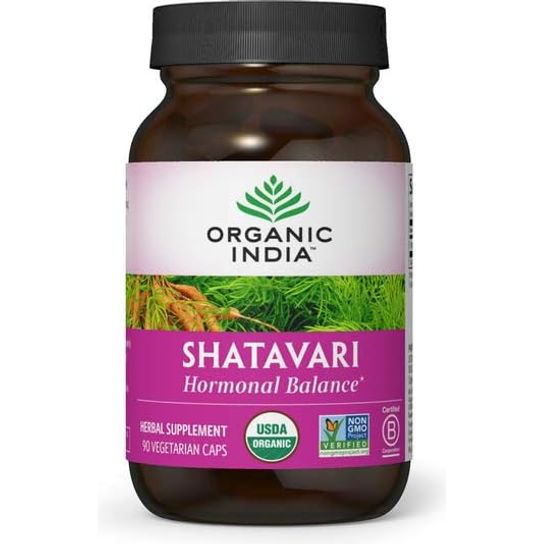 Organic India Shatavari Herbal Supplement - Supports Hormonal Balance, Immune and Inflammatory Response, Vegan, Gluten-Free, USDA Organic, Supports Reproductive Health - 90 Capsules