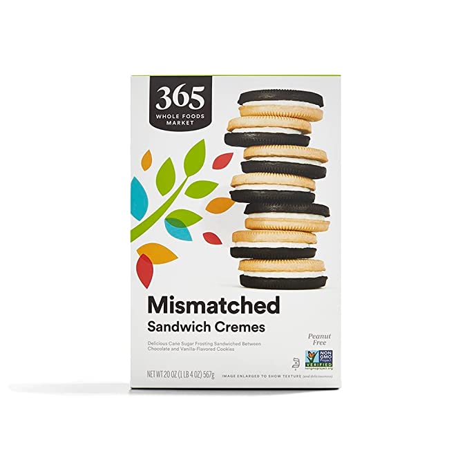 Oasis Fresh 365 by Whole Foods Market, Cookie Sandwich Cremes Mismatched, 20 Ounce