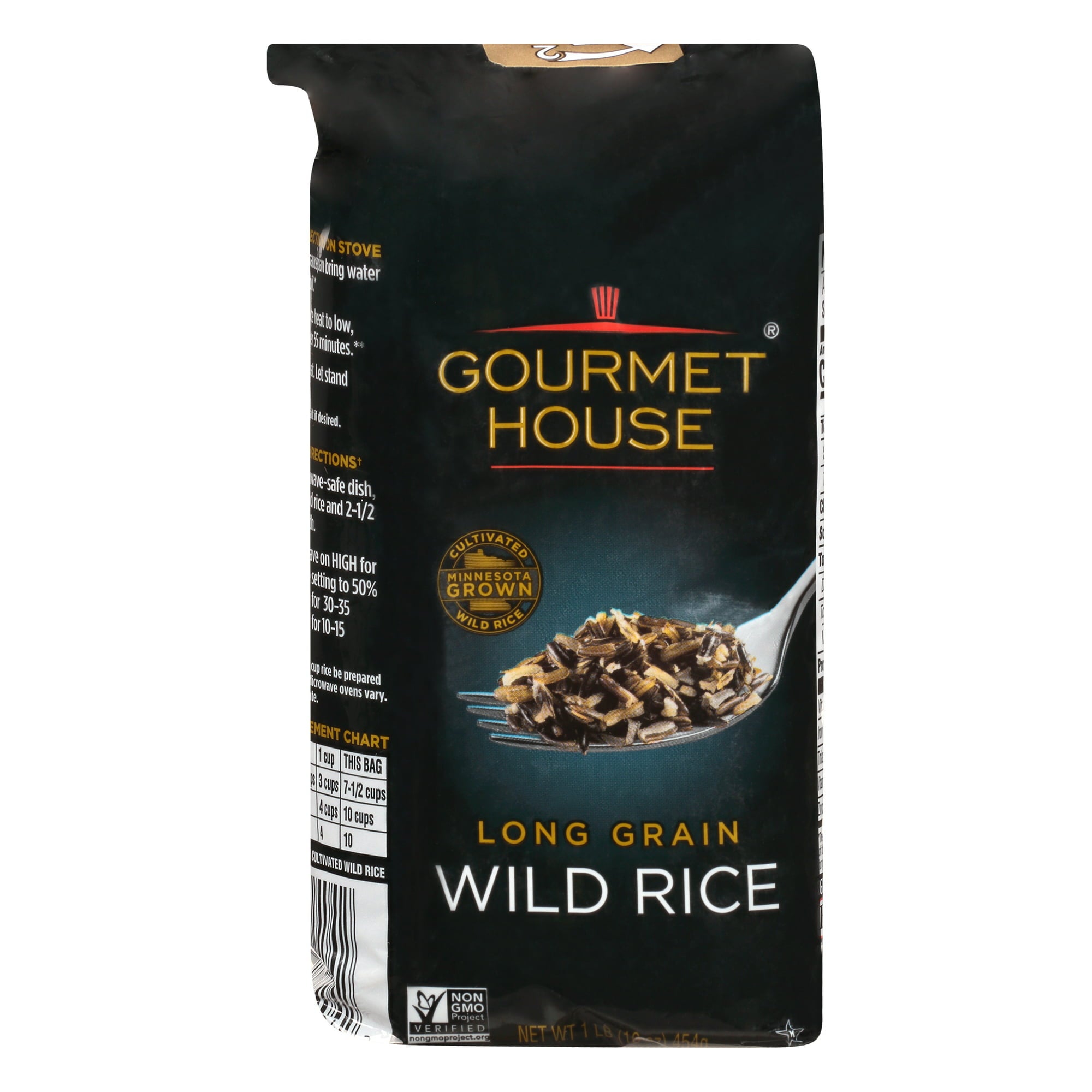 Gourmet House Cultivated Wild Rice, Long Grain Rice, 1 lb Bag