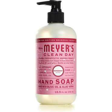 Mrs. Meyer's Hand Soap, Made with Essential Oils, Biodegradable Formula, Limited Edition Peppermint, 12.5 fl. oz