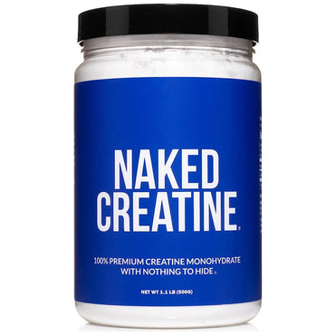 NAKED nutrition Pure Micronized Creatine Monohydrate - 100 Servings - 500 Grams, 1.1Lb Bulk, Vegan, Non-GMO, Gluten Free, Soy Free. Aid Strength Gains, No Artificial Ingredients - Naked Creatine