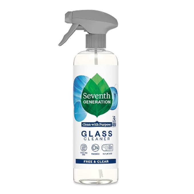 Seventh Generation Glass Cleaner, Free & Clear, 23 Fluid Ounce