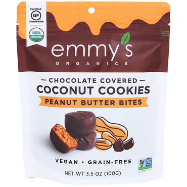 EMMYS Chocolate Covered Coconut Cookie Bite Peanut Butter, 3.5 OZ