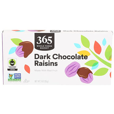 Oasis Fresh 365 by Whole Foods Market, Raisins Chocolate Covered, 3 Ounce
