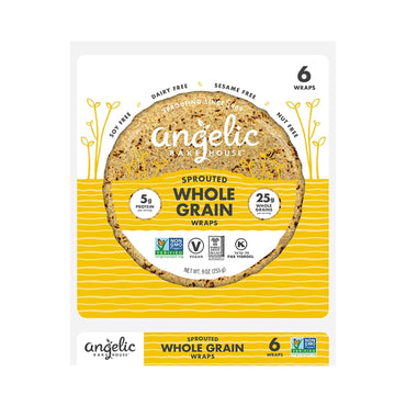 Angelic Bakehouse 7-Grain Wraps / Tortillas – 9 Ounce – Sprouted Whole Grain Tortillas – Vegan, Kosher and Non-GMO
