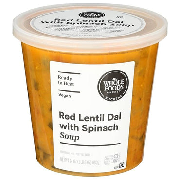 Whole Foods Market, Red Lentil Dal with Spinach Soup, 24 Ounce