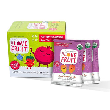 YOU LOVE FRUIT - A GO-GO All Natural Fruit Snacks, Healthy Snack Pack, Real Fruit! Gluten Free, Non GMO, Vegan, Fiber packed, Low Fat, Kosher, Variety Pack, Great For Adding To Gift Box, 1.0 oz (Pack of 12)