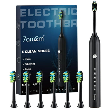 7AM2M Sonic Electric Toothbrush for Adults and Kids,One Charge for 90 Days, with 6 Brush Heads,AM105