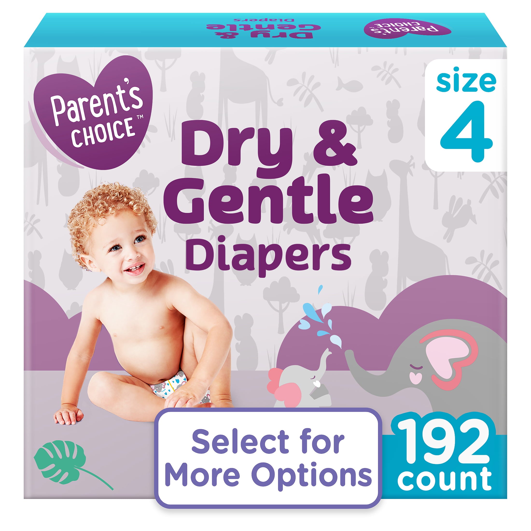 Parent's Choice Dry & Gentle Diapers Size 4, 192 Count