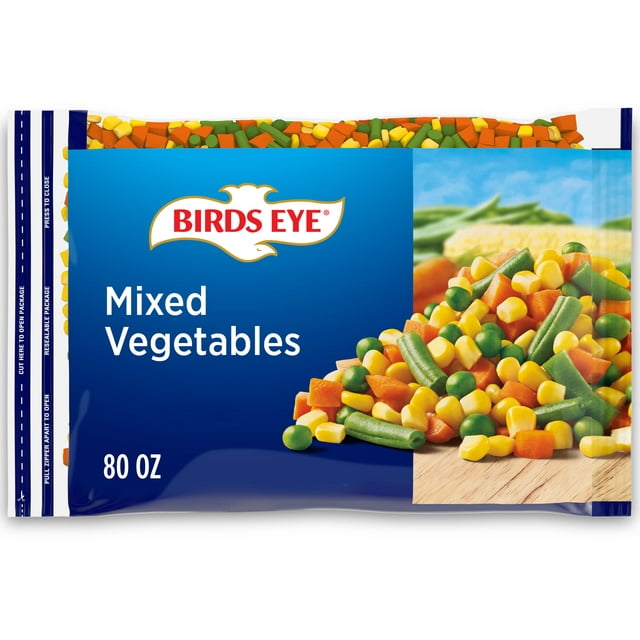 Birds Eye Frozen Mixed Vegetables, Corn, Carrots, Green Beans & Peas, 80 oz (Frozen)