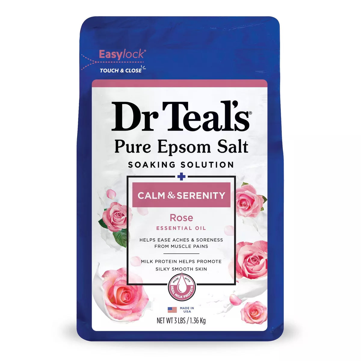 Dr Teal's Calm & Serenity Rose Pure Epsom Bath Salt - 3lb