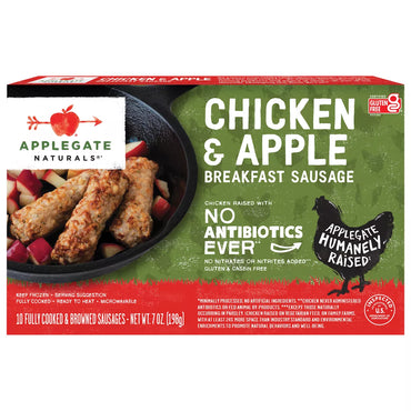Applegate Naturals Chicken & Apple Breakfast Sausages - Frozen - 7oz/10ct