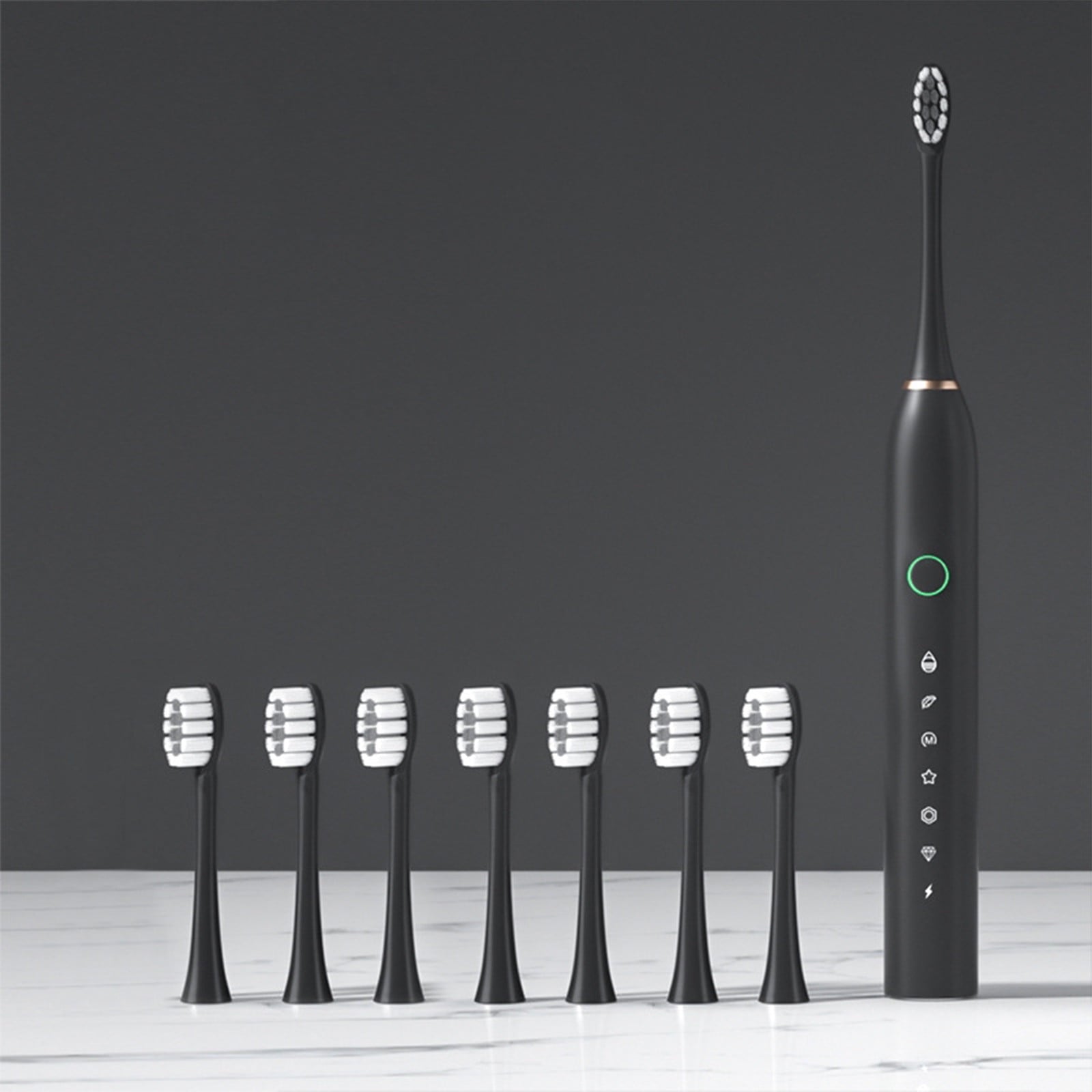 Rechargeable Sonic Electric Toothbrush with 8 Brush Heads, Smart Rechargeable Electric Toothbrush，Smart 6-speed Timer Electric Toothbrush IPX7 Waterproof