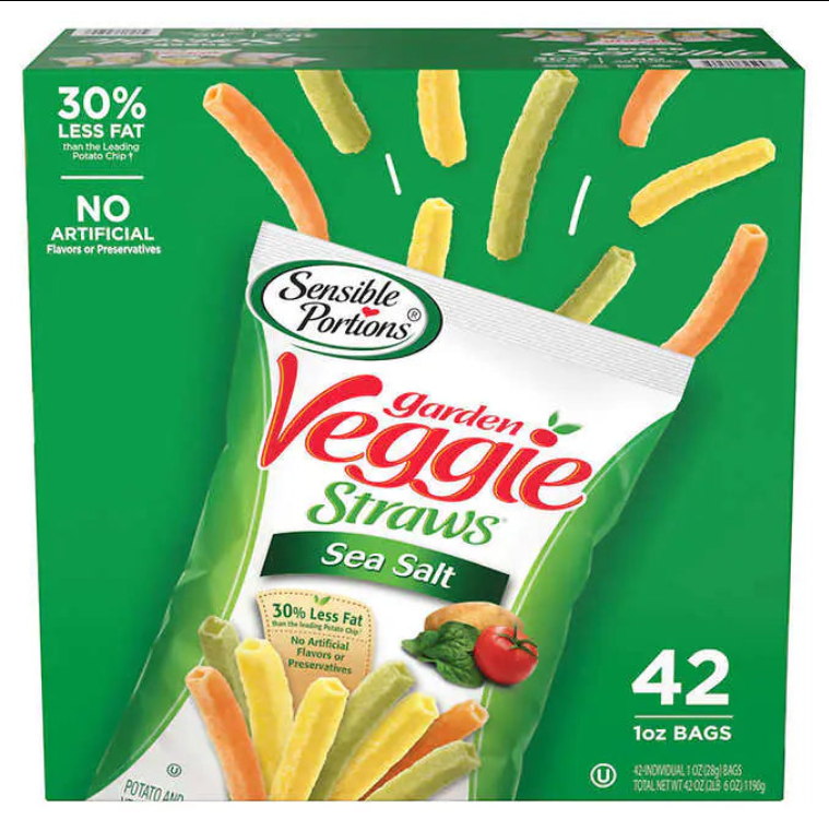 Sensible Portions, Garden Veggie Straws, Sea Salt, 1 oz, 42-Count