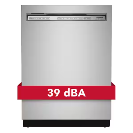 24 in. PrintShield Stainless Steel Front Control Tall Tub Dishwasher with Stainless Steel Tub, 39 DBA