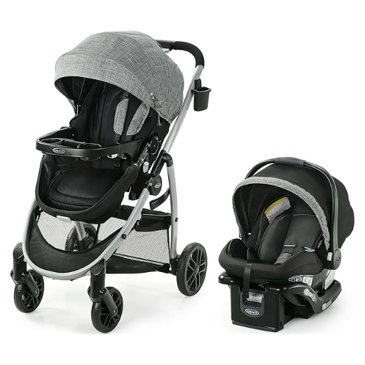 Graco Modes Pramette Travel System | Stroller & Car Seat Combo | 3-in-1 Stroller Modes | Includes Graco SnugRide 35 Infant Car Seat | Ellington