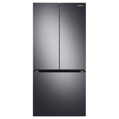 Samsung - 17.5 cu. ft. 3-Door French Door Counter Depth Smart Refrigerator with Twin Cooling Plus - Black Stainless Steel