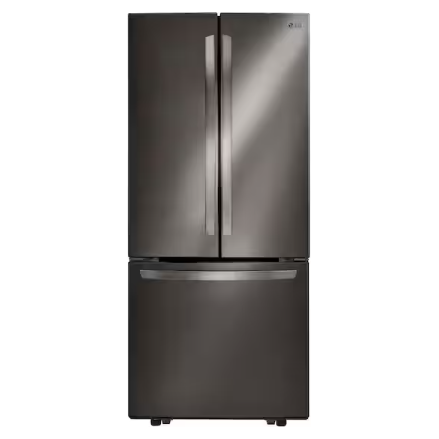 30 in. W 22 cu. ft. French Door Refrigerator with Ice Maker in Black Stainless Steel