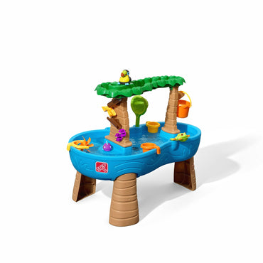 Step2 Tropical Rainforest Blue Plastic Water Table for Toddlers with 13-piece Playset