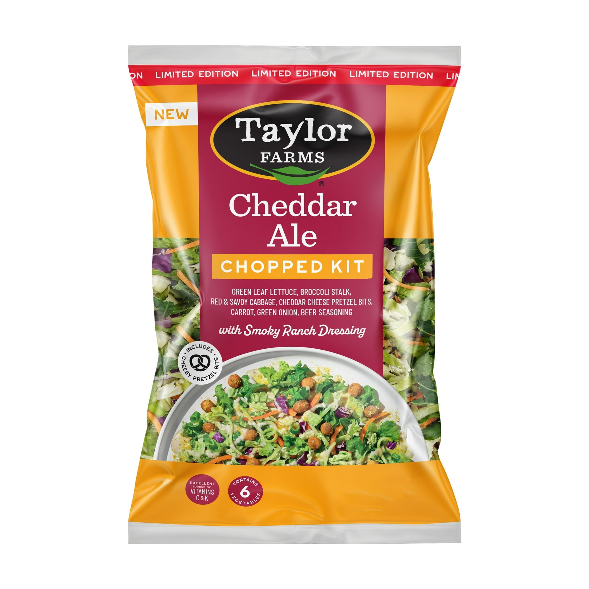 Taylor Farms Cheddar Ale Chopped Salad Kit, 11.75 oz Bag, Fresh