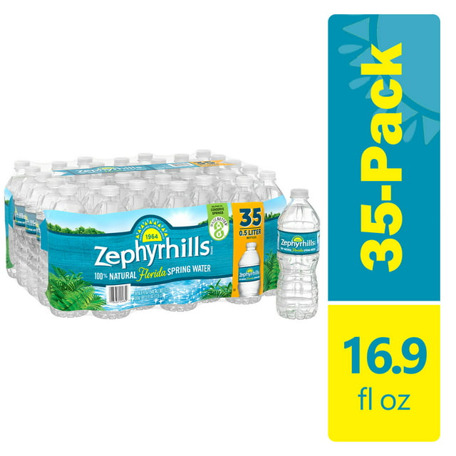 ZEPHYRHILLS Brand 100% Natural Spring Water, 16.9-ounce plastic bottles (Pack of 35)