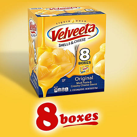 Velveeta Shells and Cheese Original Shell Pasta and Cheese Sauce Meal (8 pk.)