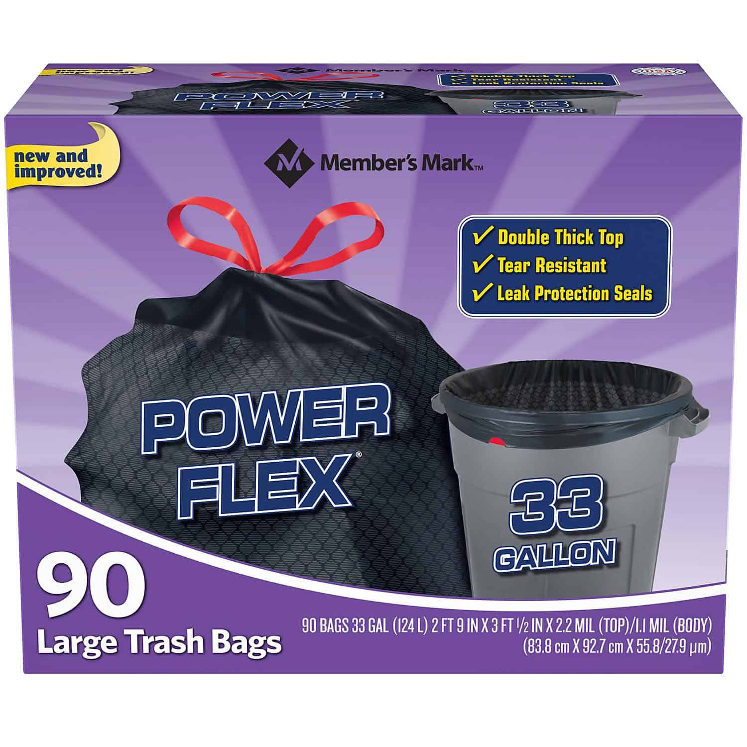 Member's Mark Power Flex Tall Kitchen Drawstring Trash Bags (13 Gallon, 2  Rolls of 100 ct, 200 count total) Fresh Scent Reviews 2024