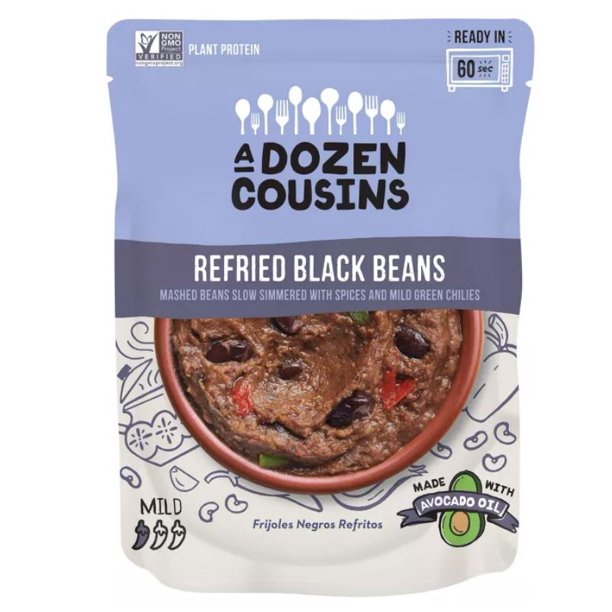 A Dozen Cousins Refried Black Beans - 10 Oz. ( Pack Of 6.)
