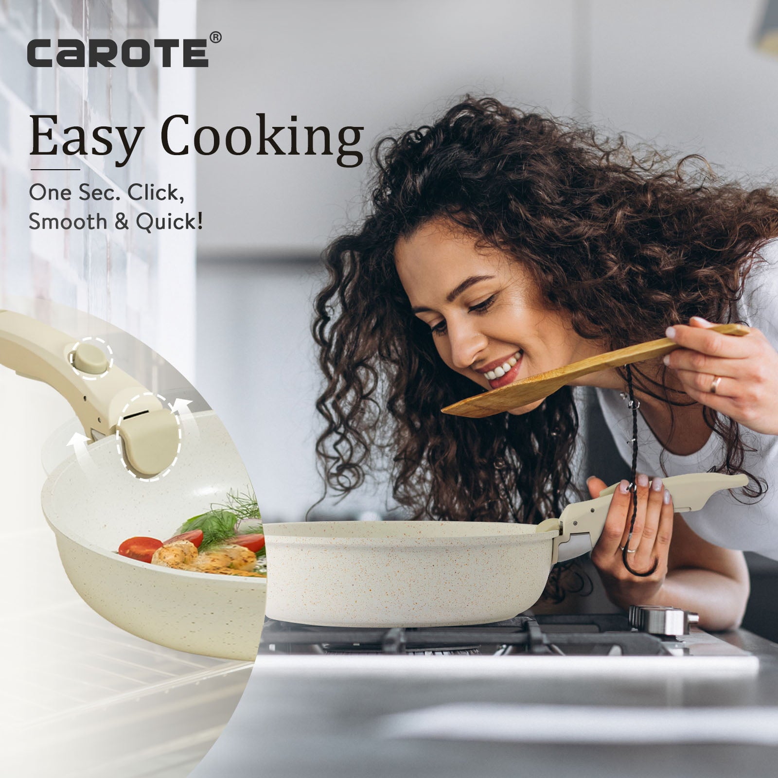 CAROTE Cookware Sets, Nonstick Pots and Pans Set Detachable Handle - 1  Minute Review 