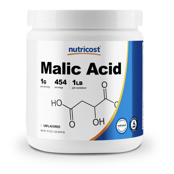 Nutricost Malic Acid Powder 1 LB (16oz) - Gluten Free, Non-GMO (454 Grams)