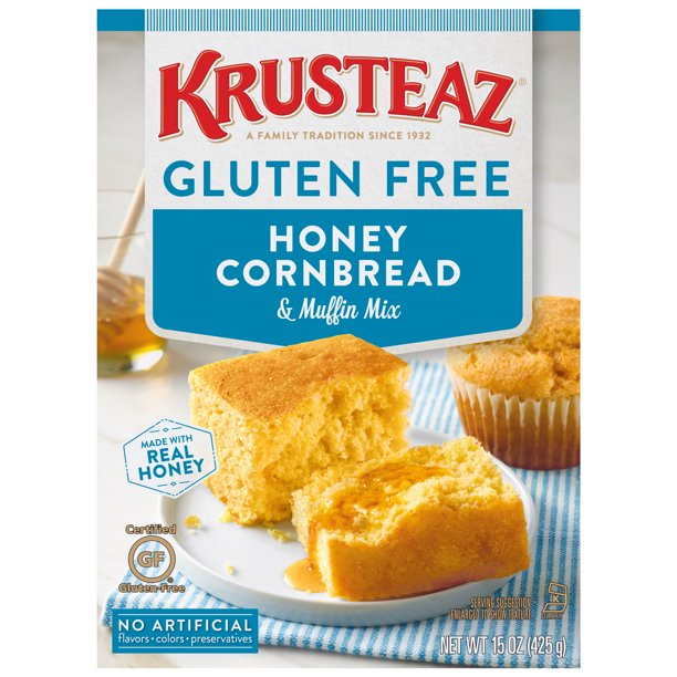 Krusteaz Gluten Free Honey Cornbread Mix, 15 oz Box