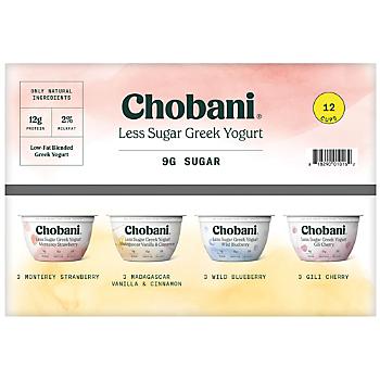 Chobani Less Sugar Greek Yogurt Variety Pack, 16 ct./5.3 oz.