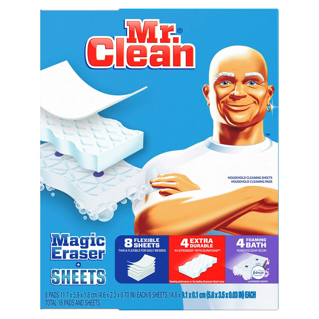 Mr. Clean Magic Eraser Cleaning Sheets and Cleaning Pads Variety Pack, 16 ct.