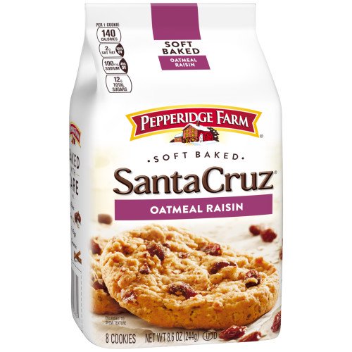 Pepperidge Farm Santa Cruz Soft Baked Oatmeal Raisin, 8.6 oz. Bag