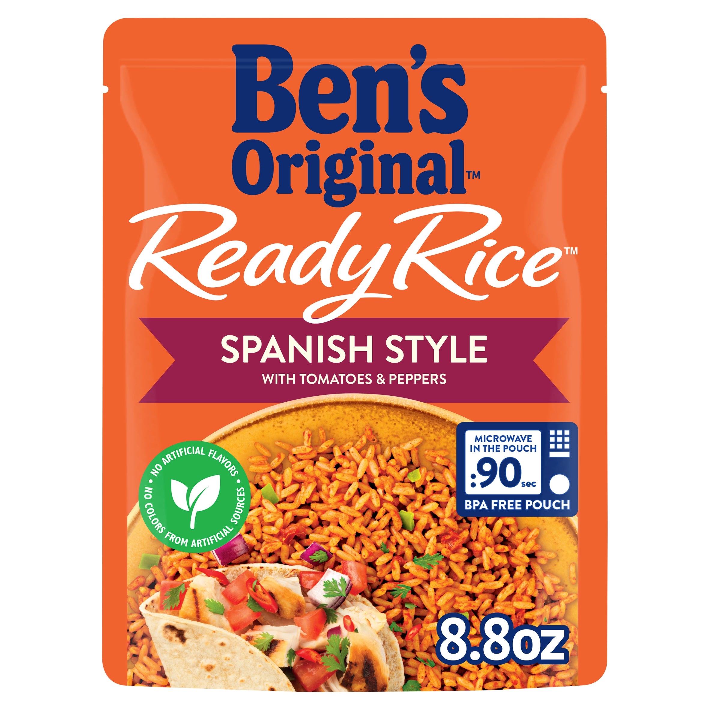 BEN'S ORIGINAL Ready Rice Spanish Style Flavored Rice, Easy Dinner Side, 8.8 OZ Pouch (6 pack)