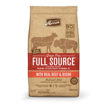 Merrick Full Source Grain Free Raw-Coated Kibble With Real Beef & Bison Recipe Dry Dog Food, 20 lbs.