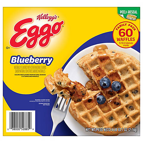 Kellogg's Eggo Blueberry Waffles, 60 ct.