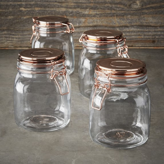 Kinetic Copper Canning Jars, 35 oz, Set of 4
