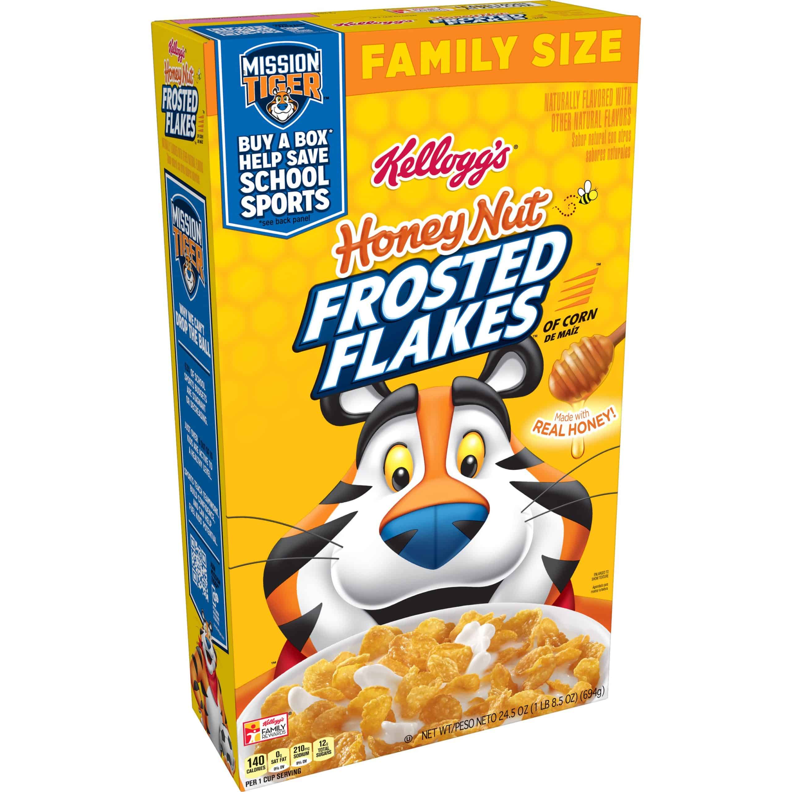 Kellogg's Frosted Flakes, Honey Nut, Family Size, 24.5 Oz 