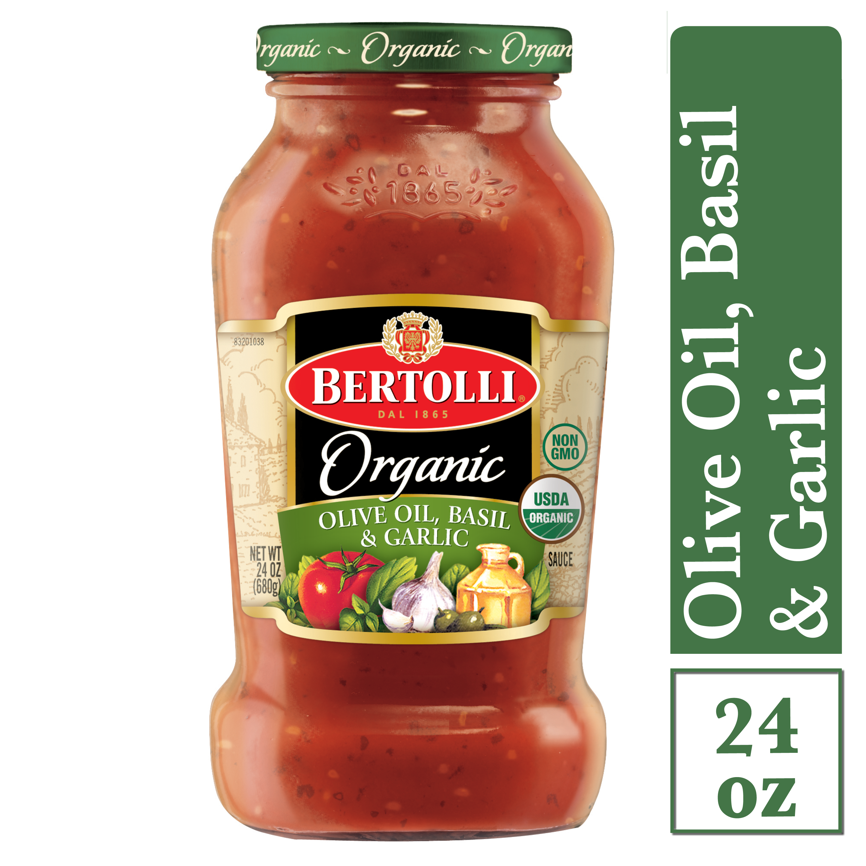 Bertolli Organic Olive Oil, Basil & Garlic Pasta Sauce 24oz